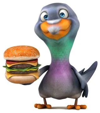 Fun pigeon - 3D Illustration Stock Illustration