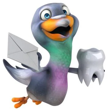 Fun pigeon - 3D Illustration Stock Illustration