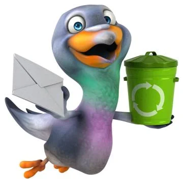 Fun pigeon - 3D Illustration Stock Illustration