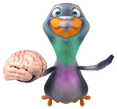 Fun pigeon - 3D Illustration Stock Illustration