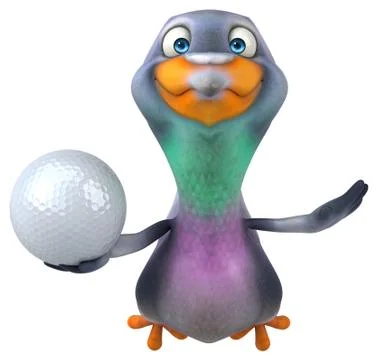 Fun pigeon - 3D Illustration Stock Illustration