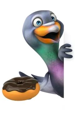 Fun pigeon - 3D Illustration Stock Illustration