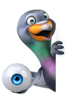Fun pigeon - 3D Illustration Stock Illustration