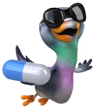 Fun pigeon - 3D Illustration Stock Illustration