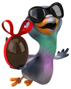 Fun pigeon - 3D Illustration Stock Illustration