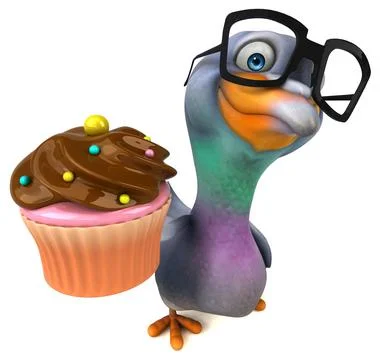 Fun pigeon - 3D Illustration Stock Illustration