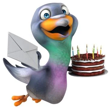 Fun pigeon - 3D Illustration Stock Illustration