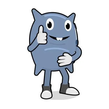 Fun pillow with thumb up. Stock Illustration