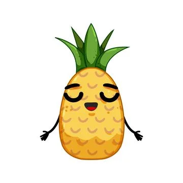 Fun pineapple character cartoon vector illustration Stock Illustration