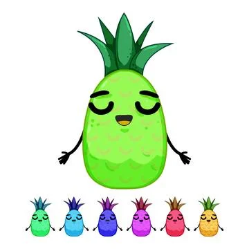 Fun pineapple character cartoon vector graphic Illustrazione stock