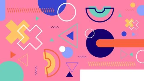 Fun Pink Geometric Abstract Background Stock Illustration