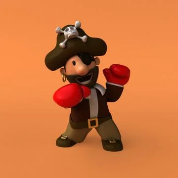 Fun pirate - 3D illustration Stock Illustration