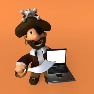 Fun pirate - 3D illustration Illustrazione stock