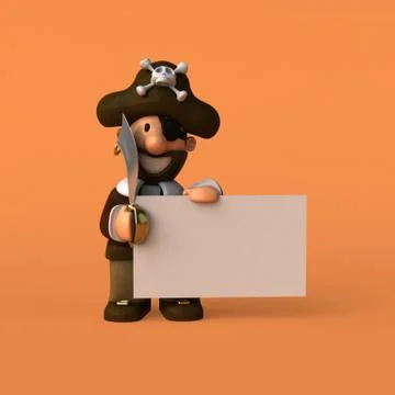 Fun pirate - 3D illustration Stock Illustration