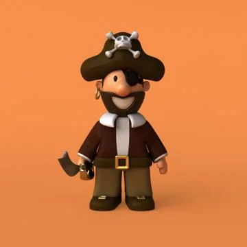 Fun pirate - 3D illustration Stock Illustration