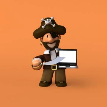 Fun pirate - 3D illustration Stock Illustration