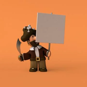 Fun pirate - 3D illustration Illustrazione stock