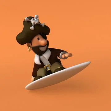 Fun pirate - 3D illustration Illustrazione stock