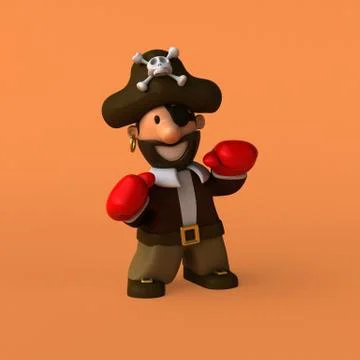Fun pirate - 3D illustration Illustrazione stock