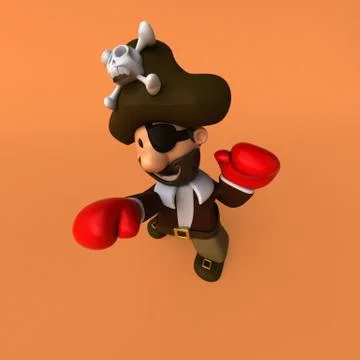 Fun pirate - 3D illustration Illustrazione stock