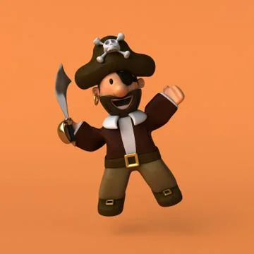 Fun pirate - 3D illustration Stock Illustration