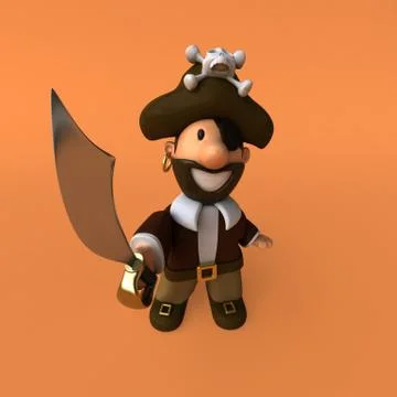 Fun pirate - 3D illustration Illustrazione stock