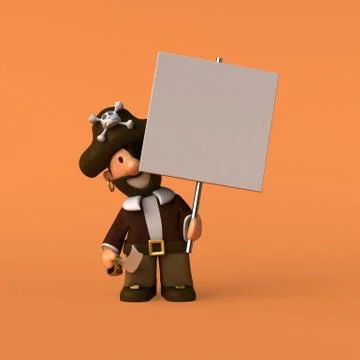 Fun pirate - 3D illustration Illustrazione stock