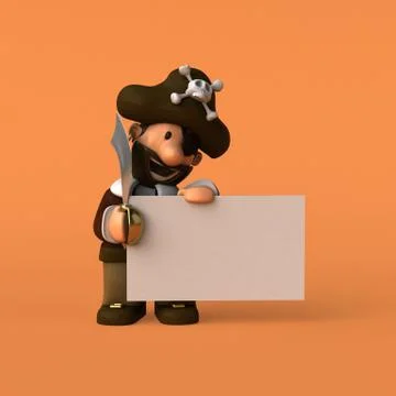 Fun pirate - 3D illustration Stock Illustration