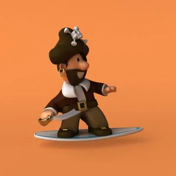 Fun pirate - 3D illustration Stock Illustration