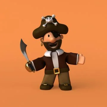 Fun pirate - 3D illustration Stock Illustration