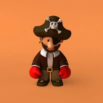 Fun pirate - 3D illustration Stock Illustration