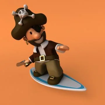 Fun pirate - 3D illustration Stock Illustration