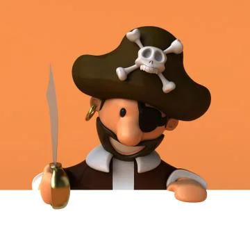 Fun pirate - 3D illustration Illustrazione stock