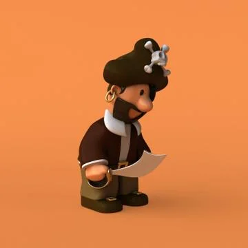 Fun pirate - 3D illustration Stock Illustration