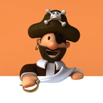 Fun pirate - 3D illustration Stock Illustration