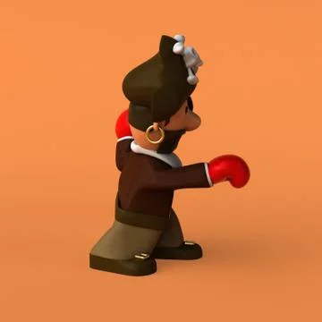 Fun pirate - 3D illustration Illustrazione stock