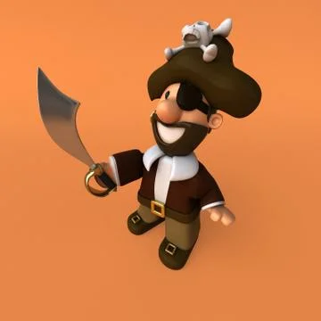 Fun pirate - 3D illustration Illustrazione stock