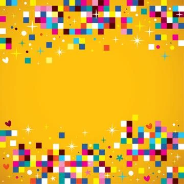 Fun pixel squares background design element Illustrazione stock