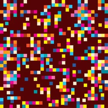 Fun pixel squares seamless pattern Stock Illustration