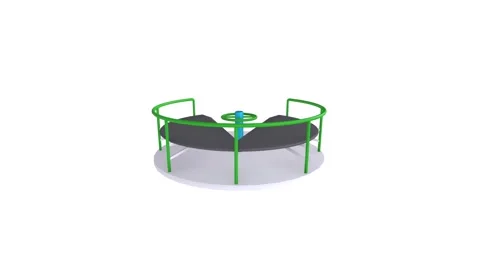 Fun playground merry-go-round 3D rendering design for kids' play area Stock-Footage 286148501