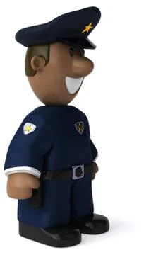Fun policeman - 3D Illustration Stock Illustration