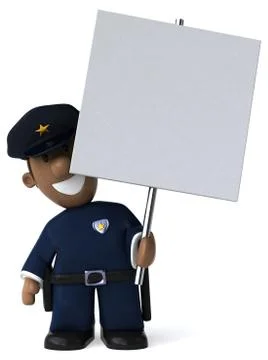 Fun policeman - 3D Illustration Stock Illustration