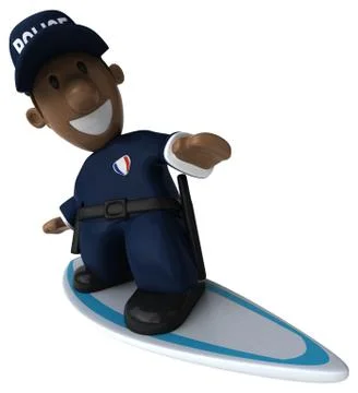 Fun policeman - 3D Illustration Stock Illustration