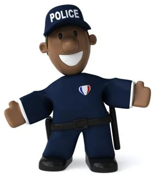 Fun policeman - 3D Illustration Stock Illustration