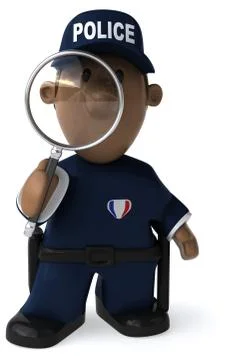 Fun policeman - 3D Illustration Stock Illustration
