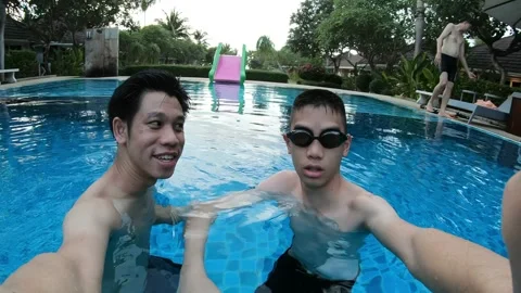 Fun Pool Day with Friends Stock Footage 315782413