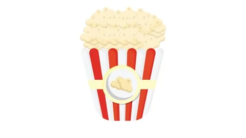 Fun popcorn clipart image, suitable for various applications, available for.. Stock Footage 332475189