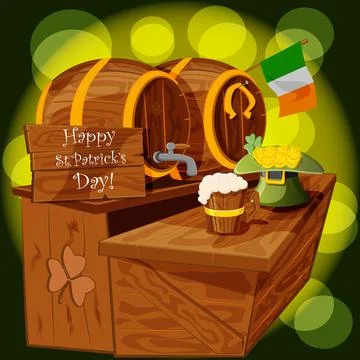Fun pub for st patricks holiday and illustration Stock Illustration