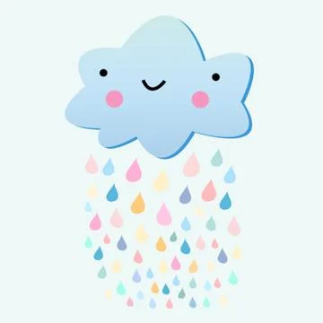 Fun with a rain cloud Stock Illustration