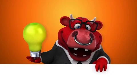 Fun red bull - 3D Animation Stock Footage 83154041